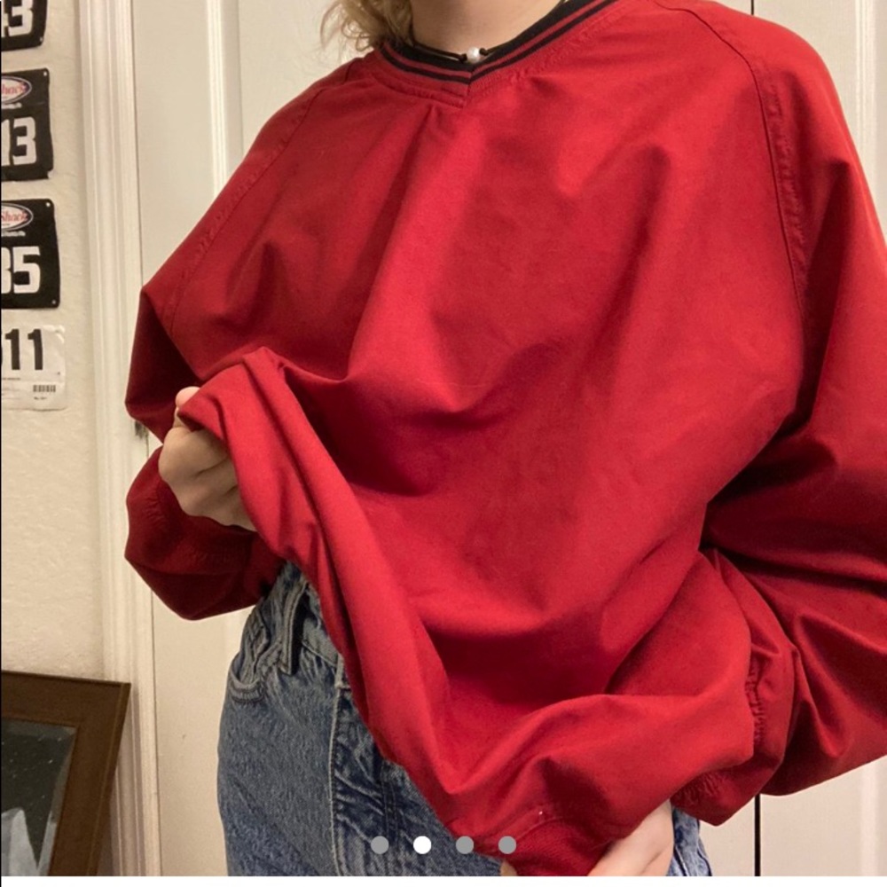 Red baseball windbreaker